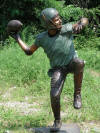 Boy Throwing Football bronze sculpture